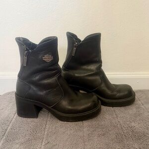Harley-Davidson Black Leather Moto Boots